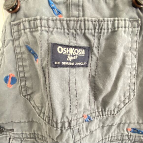 OshKosh Overalls boys size 24m Rocket Space Gray toddler Overalls Size 24 months - Picture 3 of 6